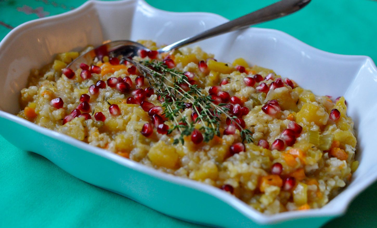 Acorn Squash and Brown Rice Crockpot Risotto