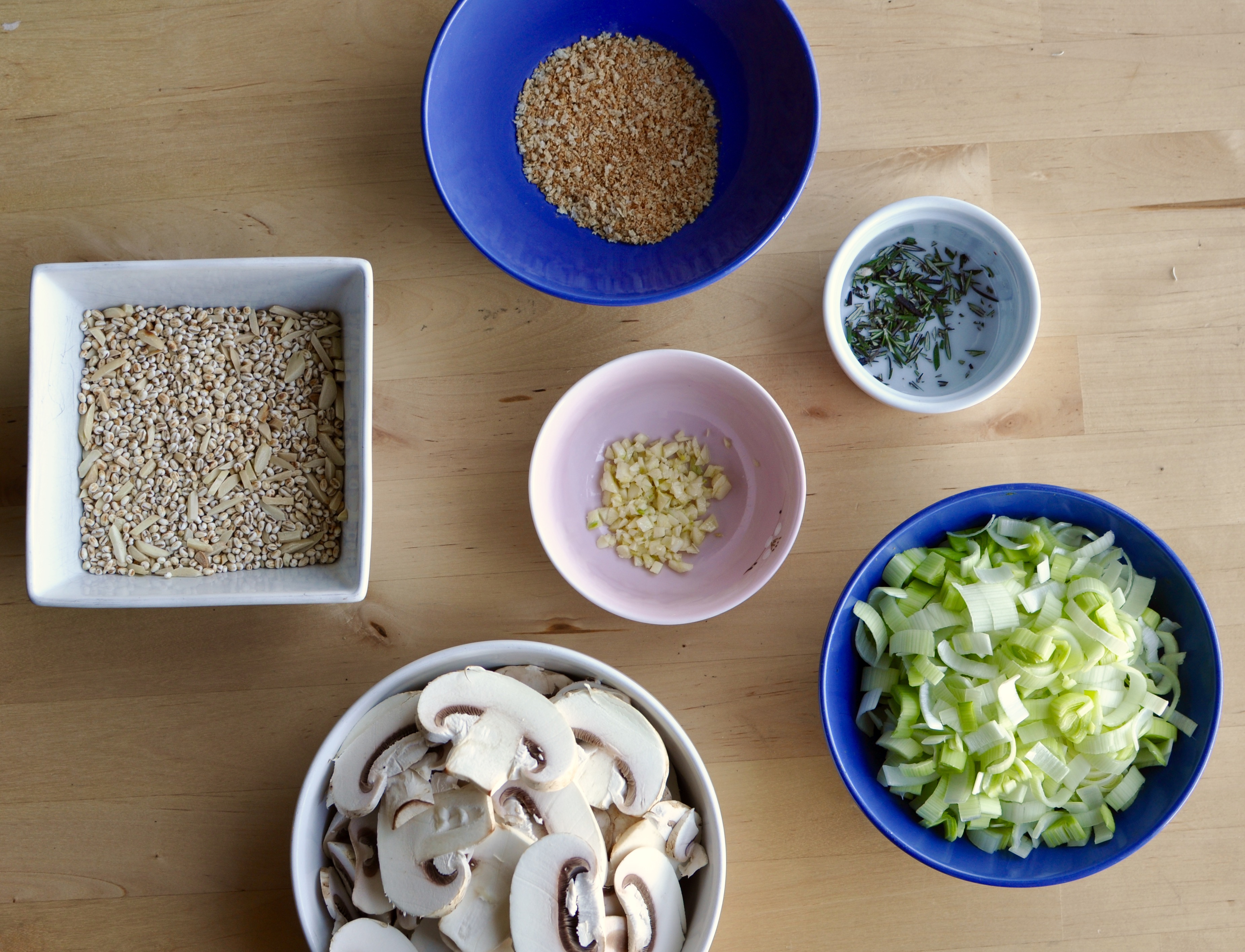 Barley Risotto Mis En Place