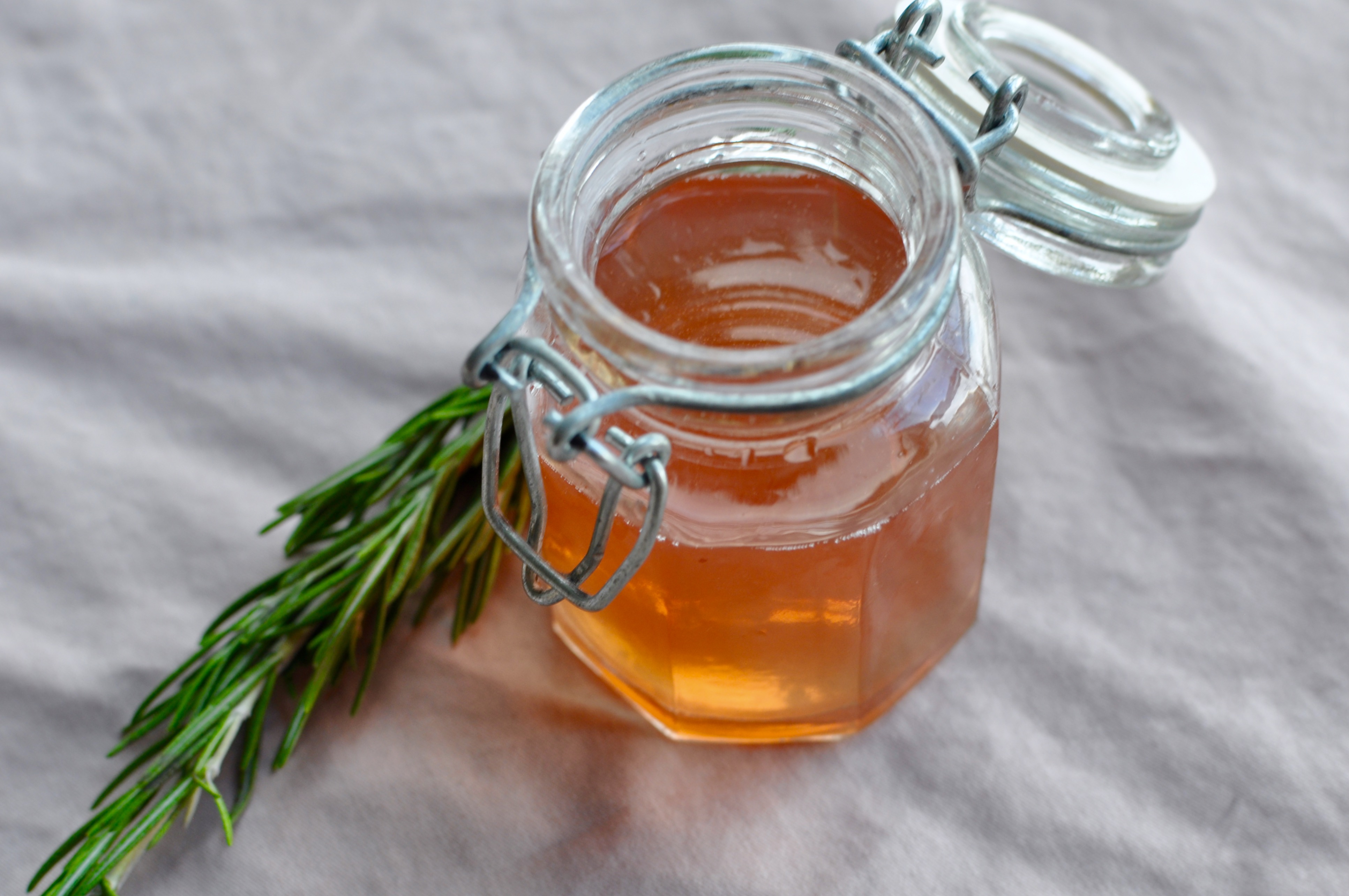 Small jar of blood orange and simple syrup.