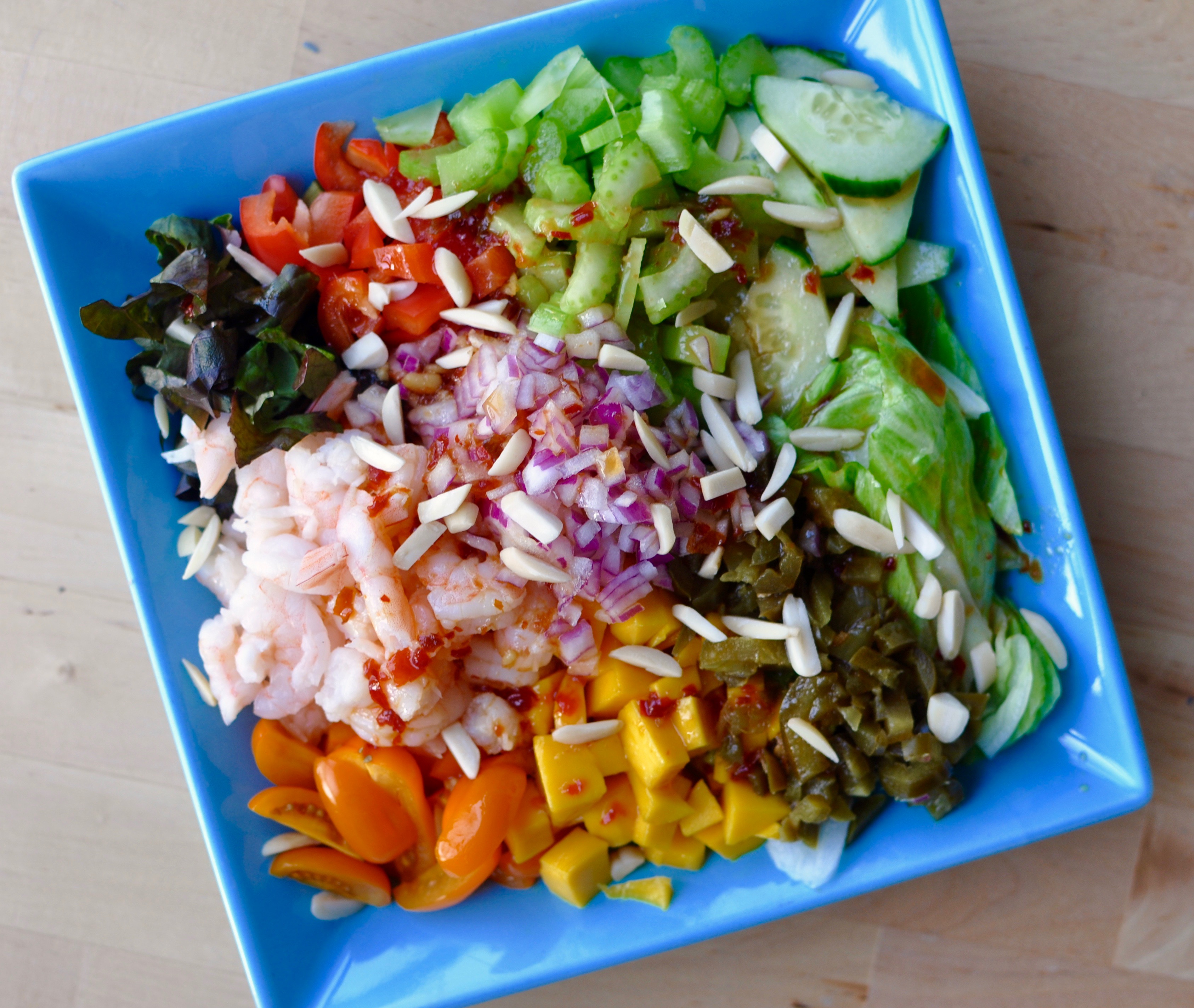 Chopped Salad with Mango and Shrimp