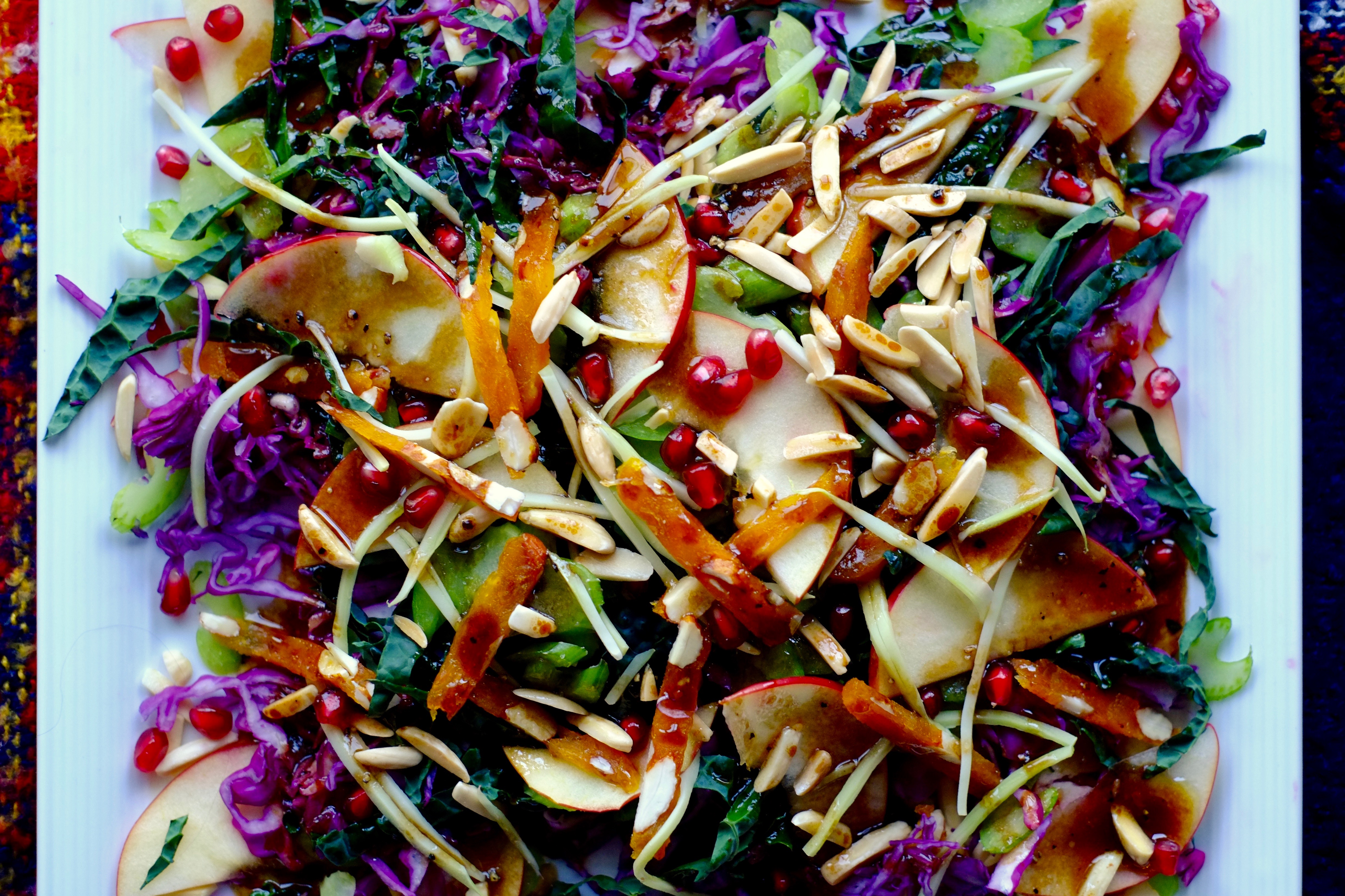 Big Crunchy Winter Salad with a Maple Balsamic Dressing